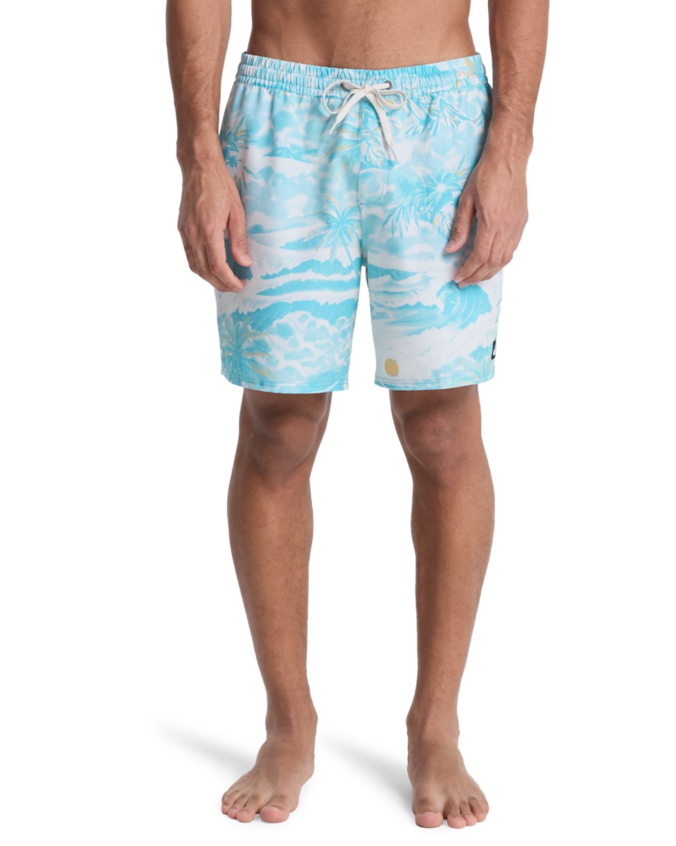 Mens Stretch Printed Volley 17" Swim Shorts (BJK6)