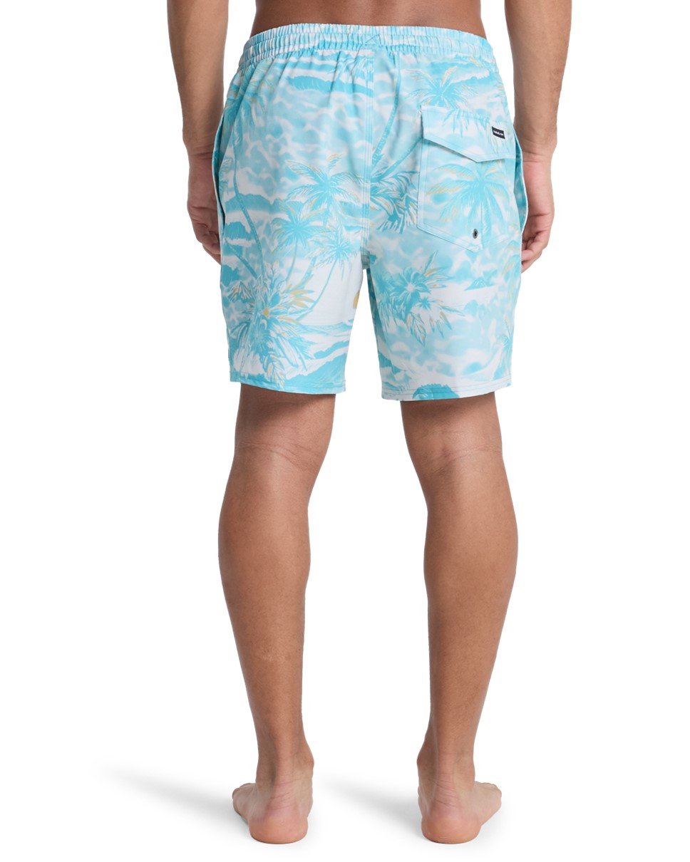 Mens Stretch Printed Volley 17" Swim Shorts (BJK6)