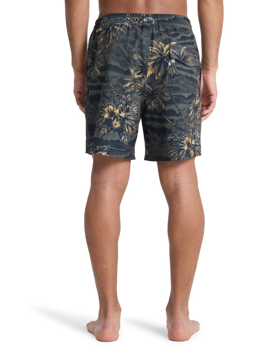 Mens Stretch Printed Volley 17" Swim Shorts (KVJ6)