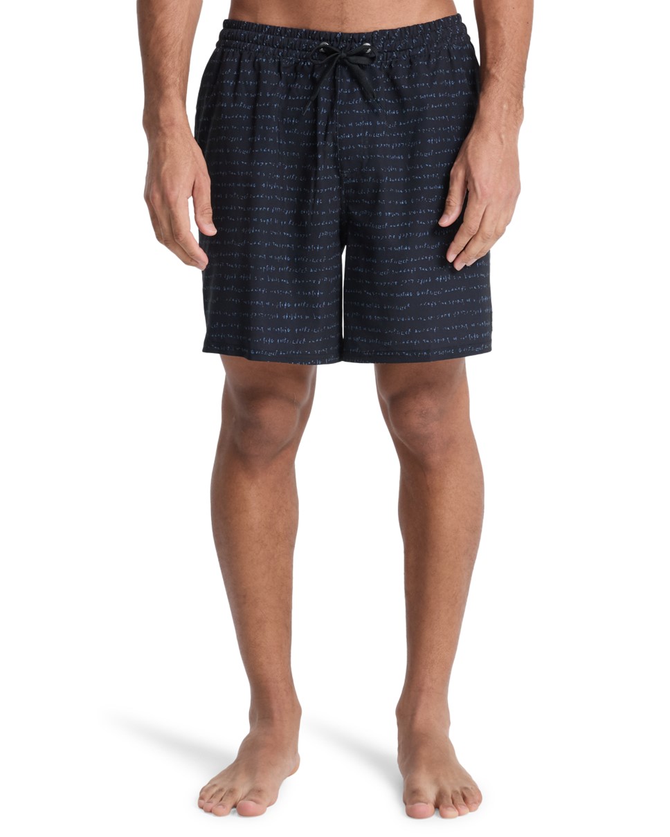 Mens Stretch Printed Volley 17" Swim Shorts (KVJ9)
