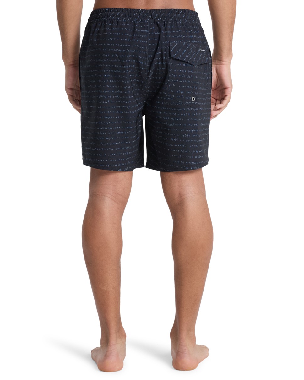 Mens Stretch Printed Volley 17" Swim Shorts (KVJ9)