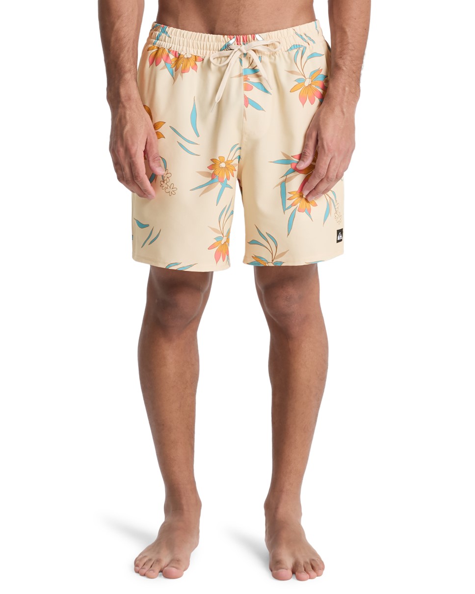 Mens Stretch Printed Volley 17" Swim Shorts (WEG6)