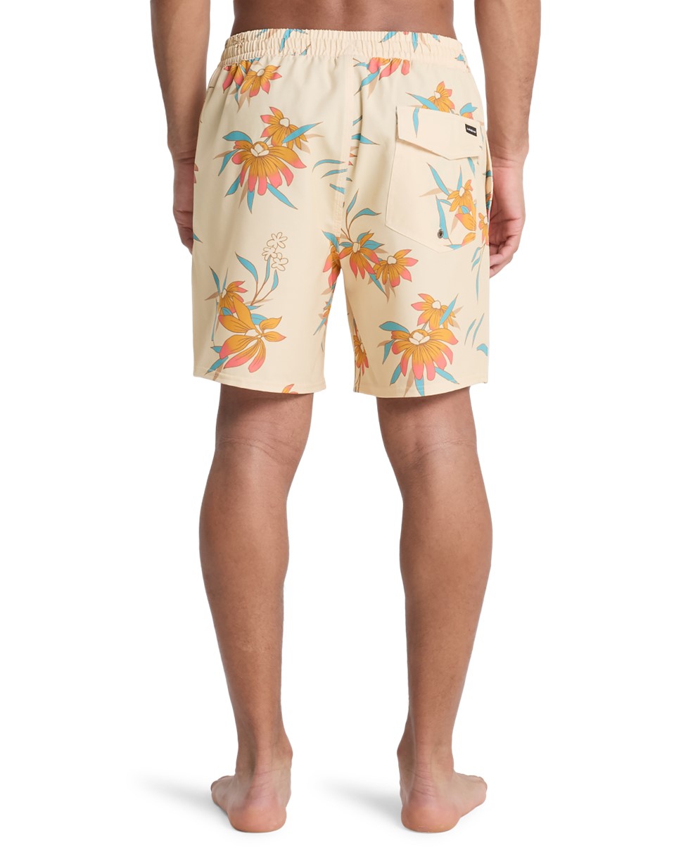 Mens Stretch Printed Volley 17" Swim Shorts (WEG6)