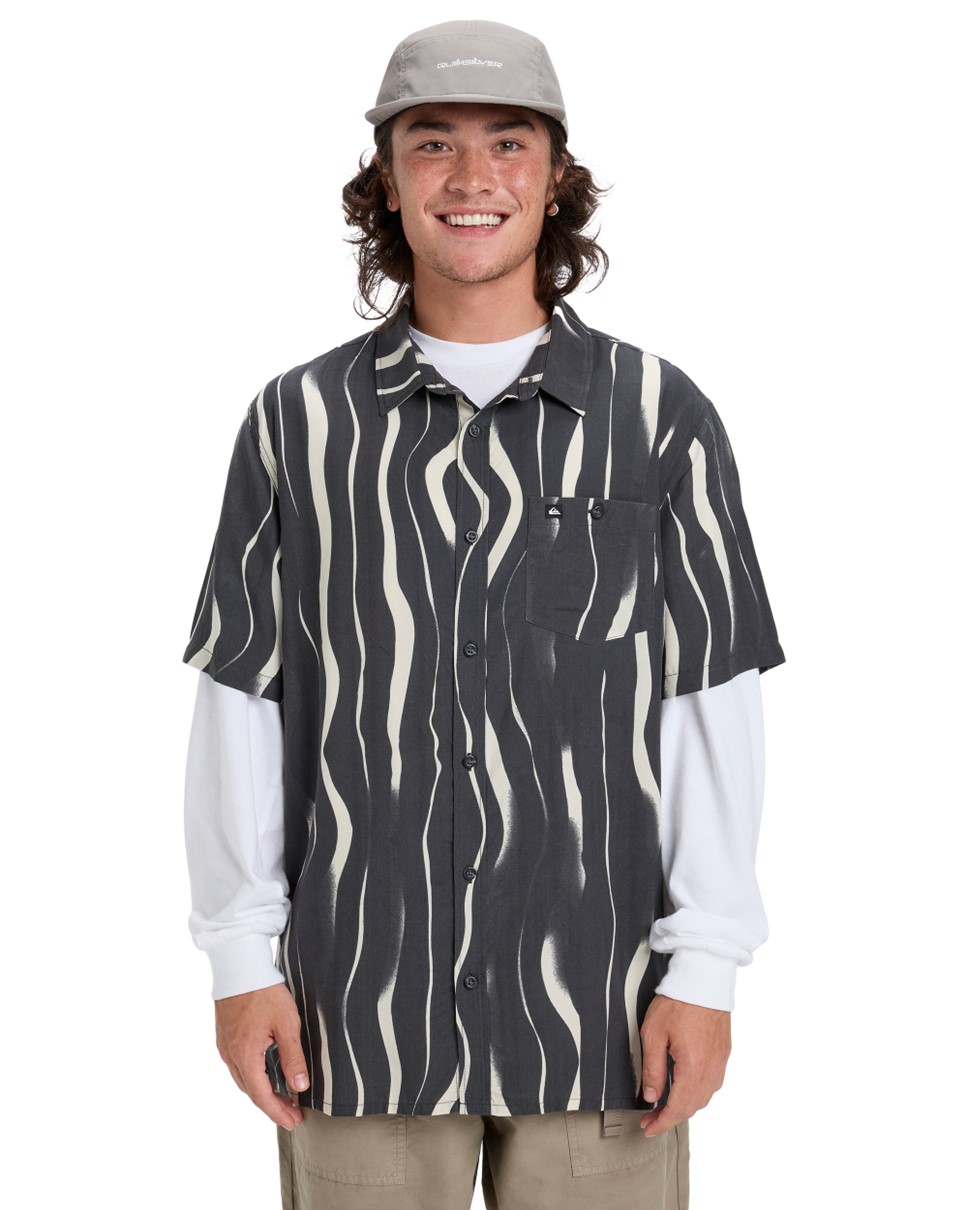 Mens Safe Paradise Short Sleeve Shirt-Black