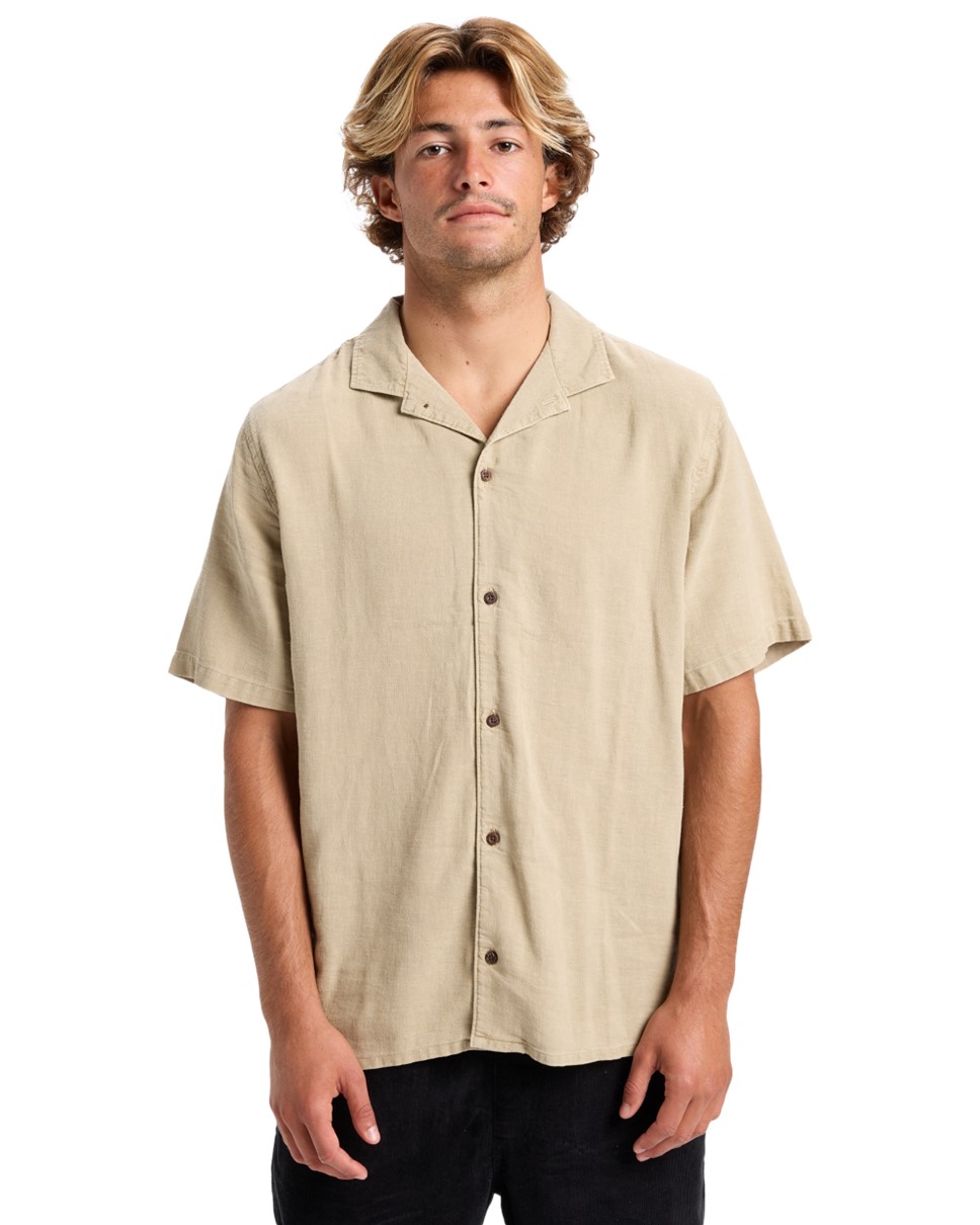Mens Sunrise  Short Sleeves Shirt-Brown