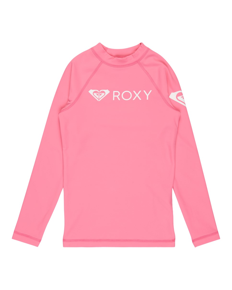 Girls 8-16 Heater Long Sleeve Rash Vest-Pink