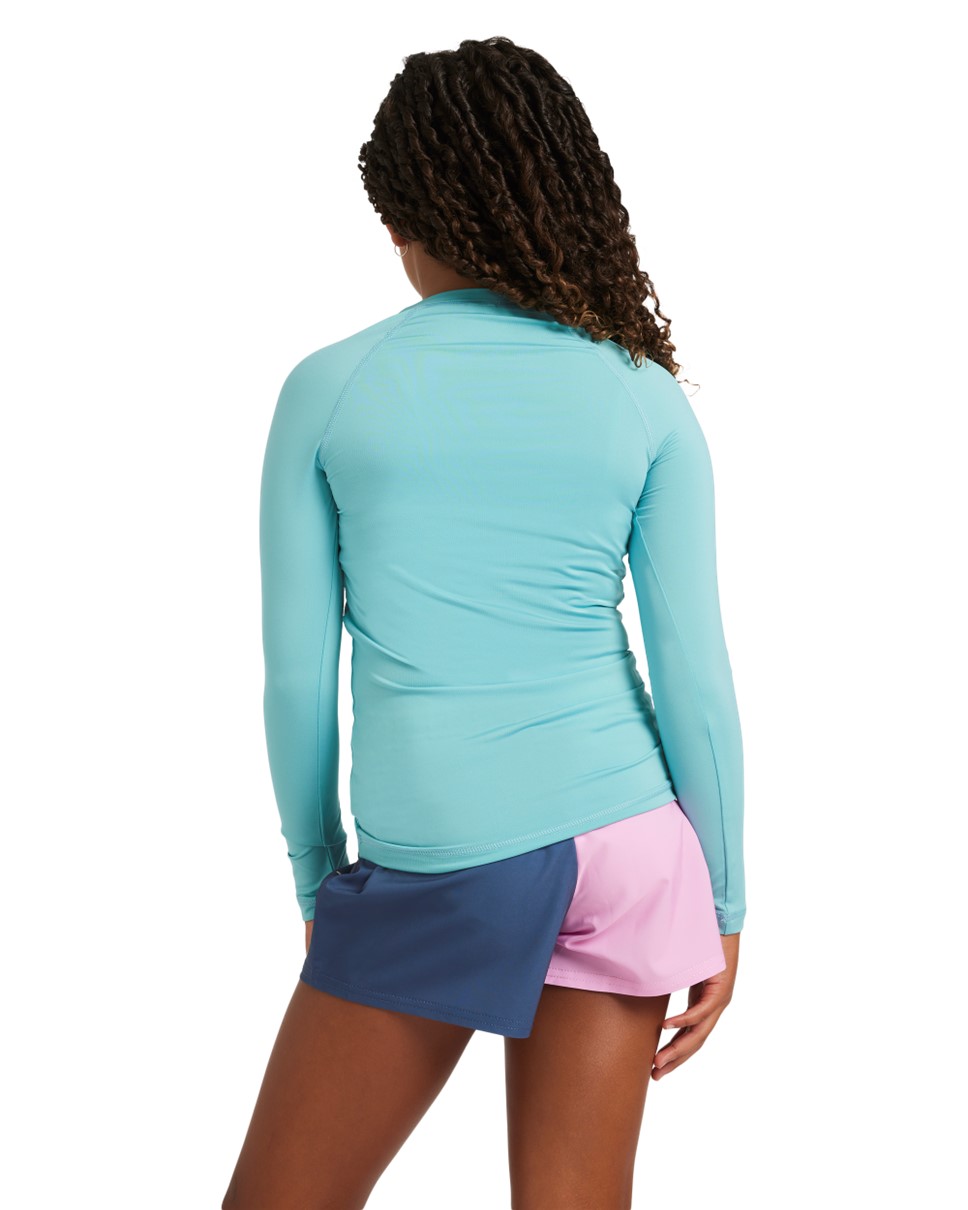 Girls 8-16 Essential Long Sleeve Rash Vest-Blue