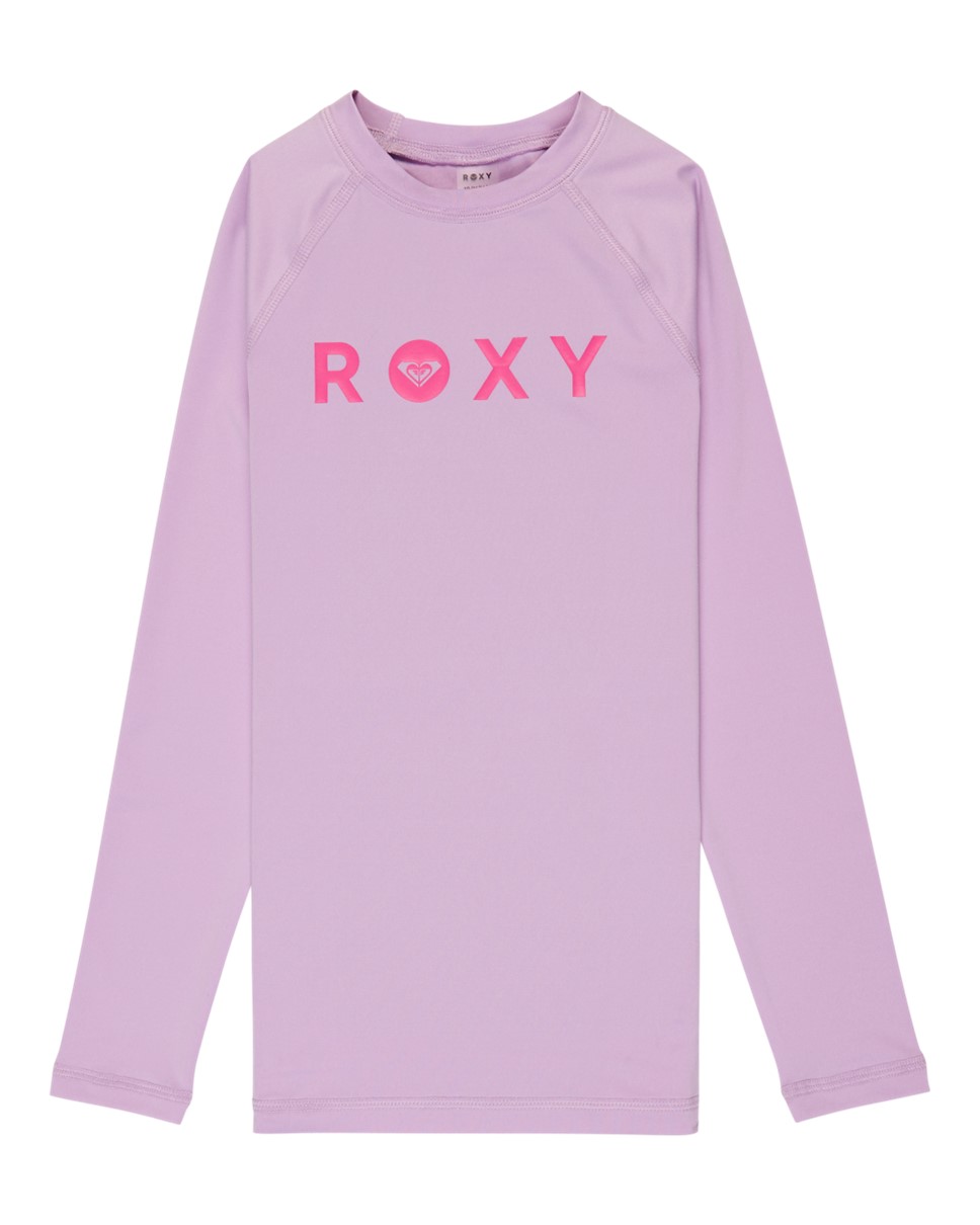 Girls 8-16 Essential Long Sleeve Lycra Rash Vest-Purple