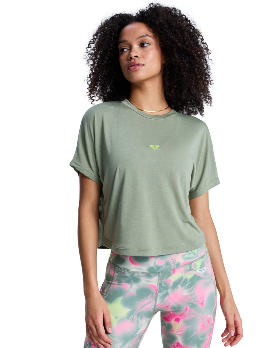 Womens Roxy Active Everyday Flow Crossed Back Tee