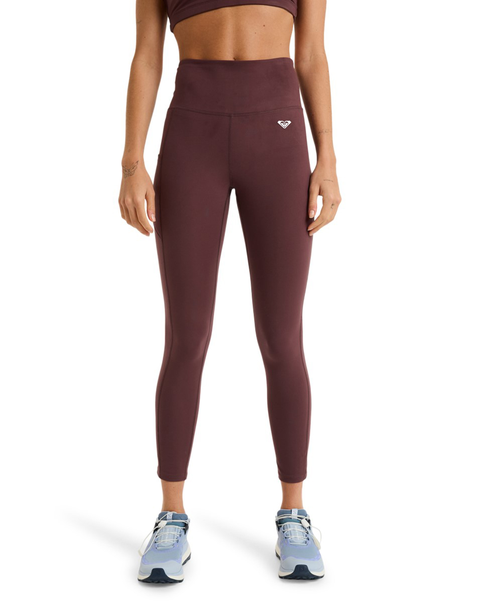 Womens Heart Into It Ankle Sport Leggings-Red