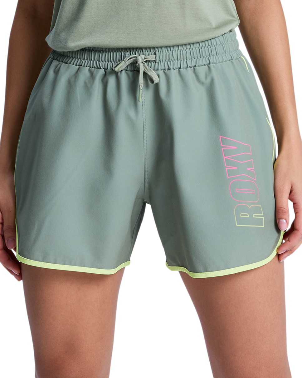 Womens Roxy Active Everyday Flow Shorts-Green