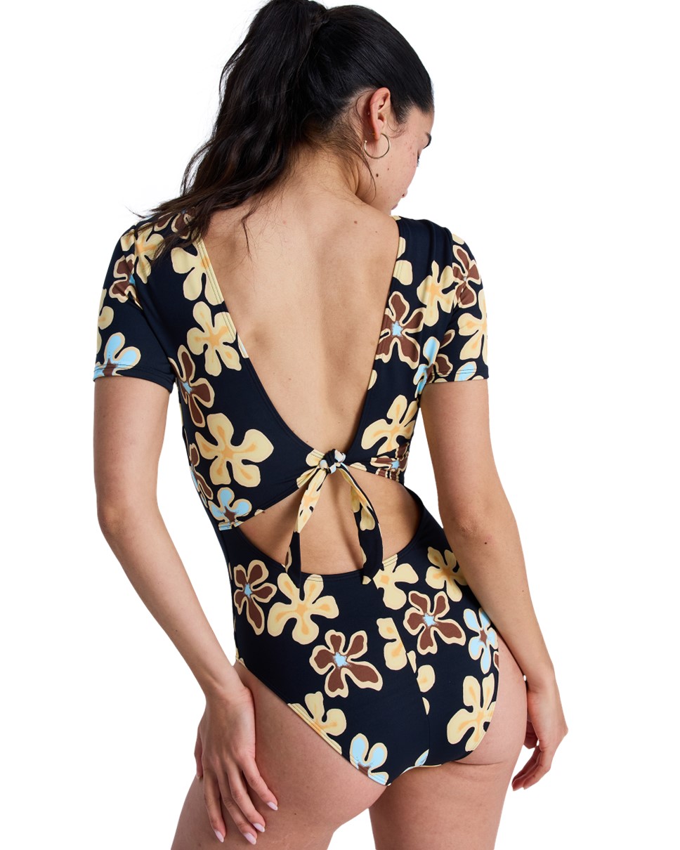 Womens Retro Aloha Sun Babe Short Sleeve Onesie