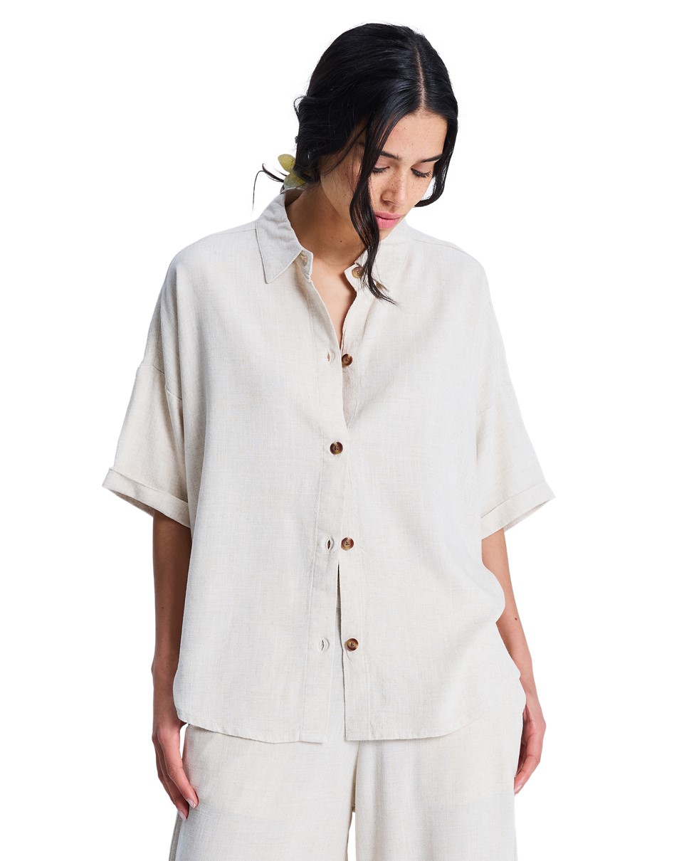 Womens Beachy Nostalgia Short Sleeve Shirt