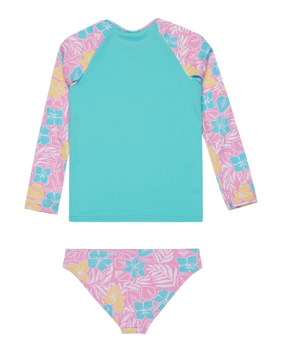Girls 2-7 Tropical Square LS Lycra Set