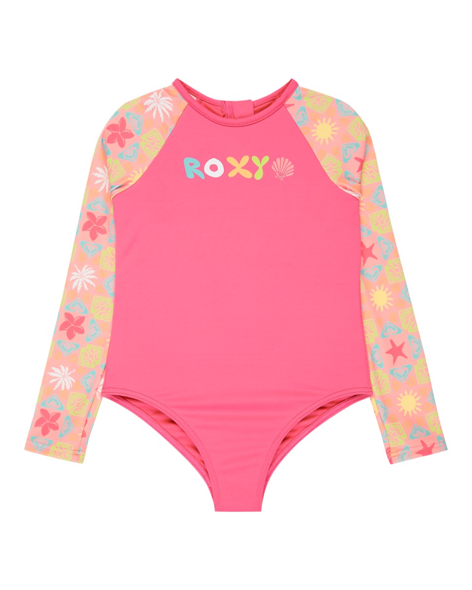 Girls 2-7 Check Long Sleeve One-Piece Rash Vest