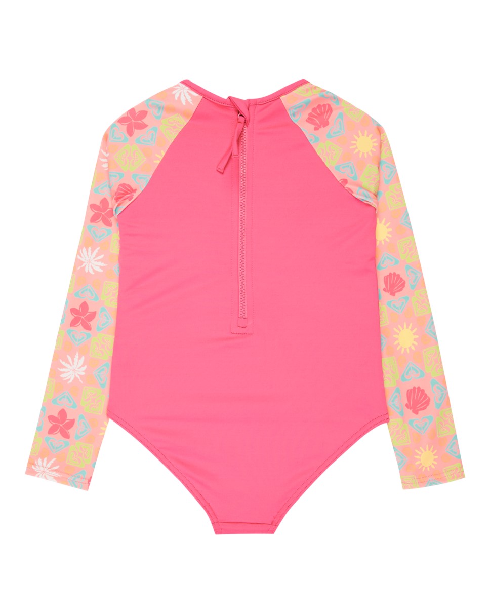 Girls 2-7 Check Long Sleeve One-Piece Rash Vest