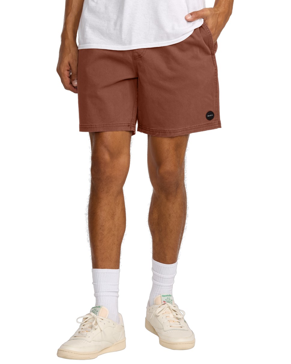 Mens Escape Elastic Shorts 17"-Brown