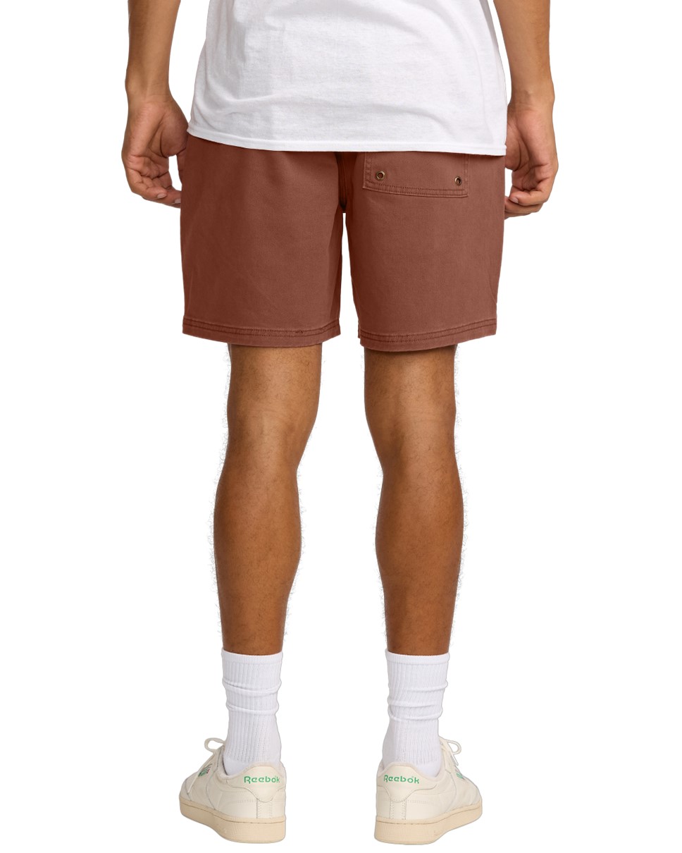 Mens Escape Elastic Shorts 17"-Brown