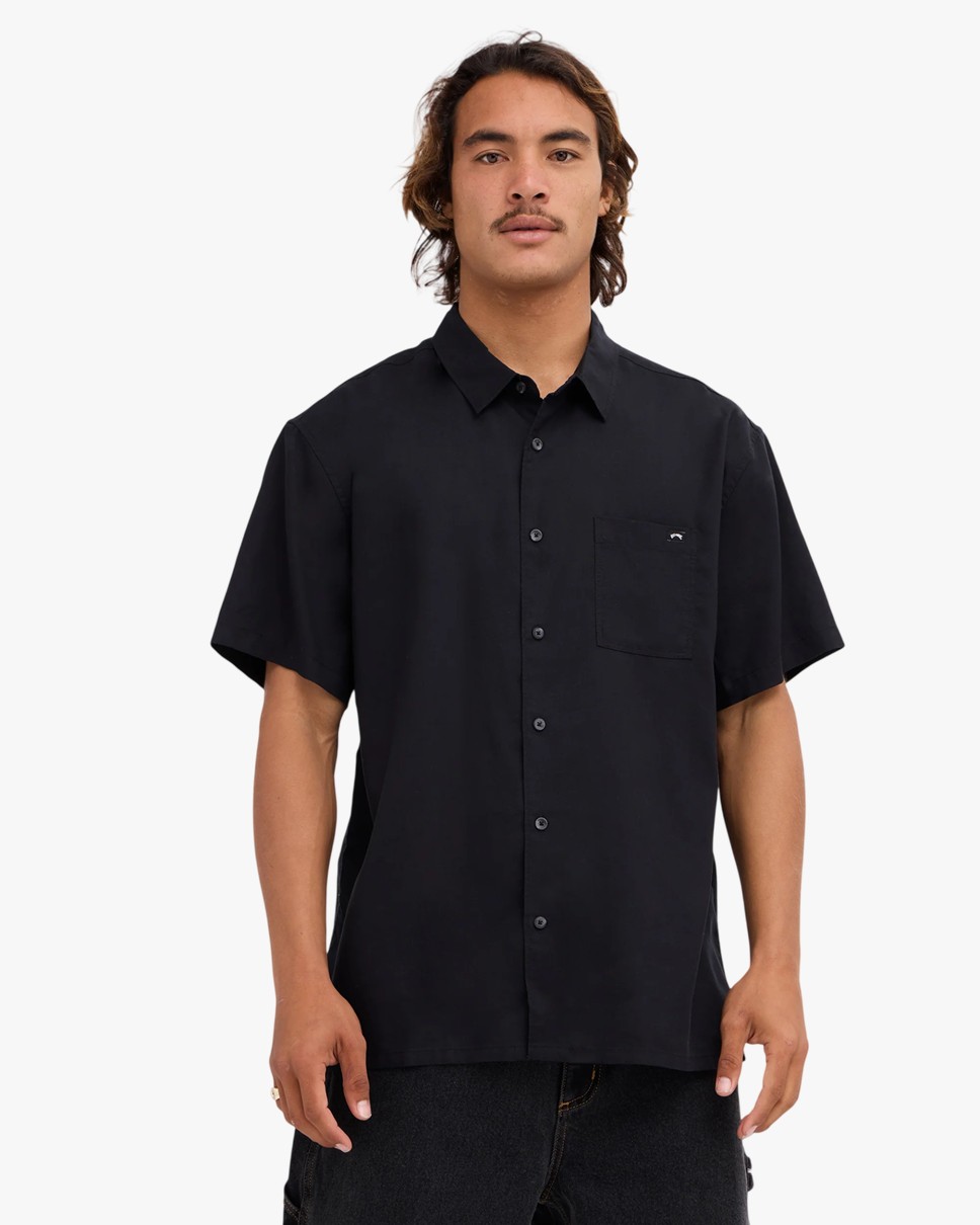 Mens Ricardo Short Sleeve Shirt (BLK)