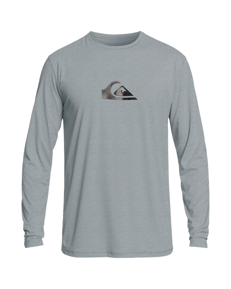 Mens Solid Streak Long Sleeve-Grey
