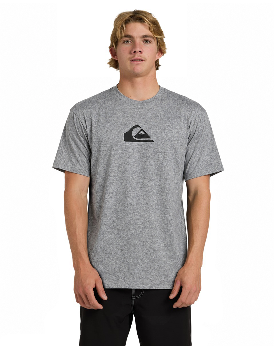 Mens Solid Streak Short Sleeve-Grey