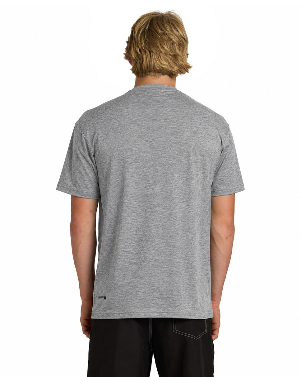 Mens Solid Streak Short Sleeve-Grey