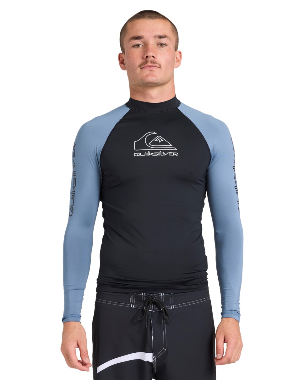 Mens On Tour Long Sleeve Rash Vest-Blue