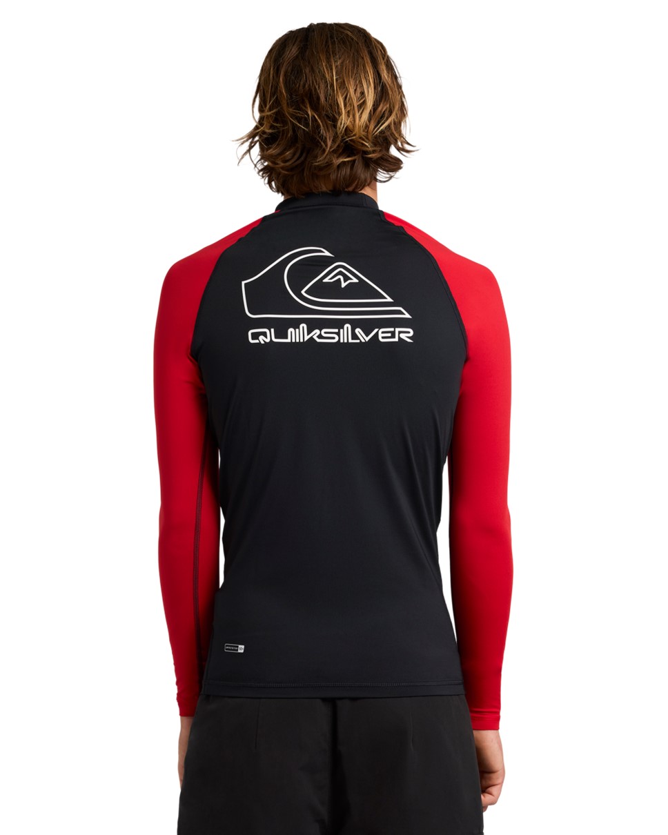 Mens On Tour Long Sleeve Rash Vest-Red