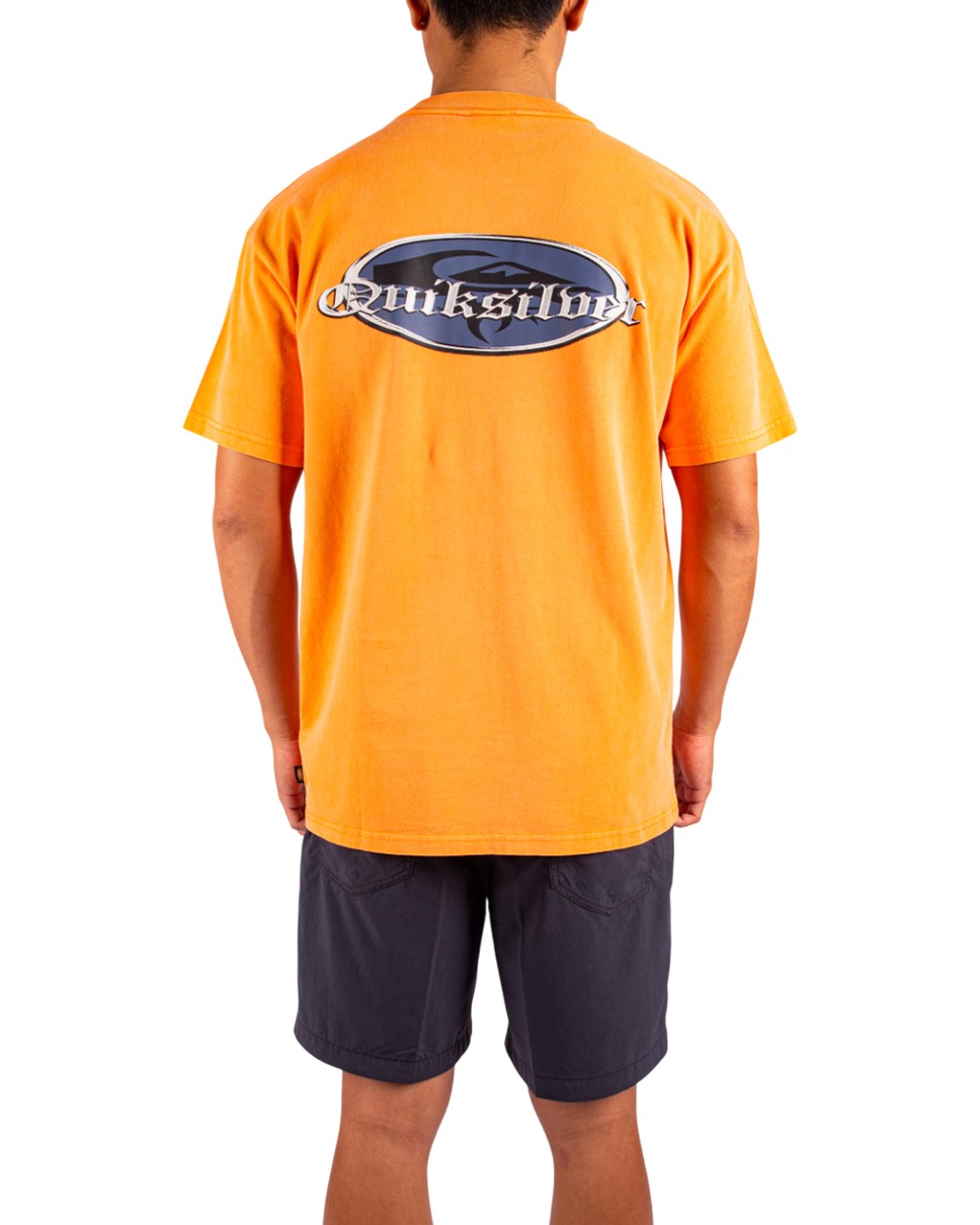Mens Mer Chrome Oldenglish Short Sleeve T-Shirt-Orange