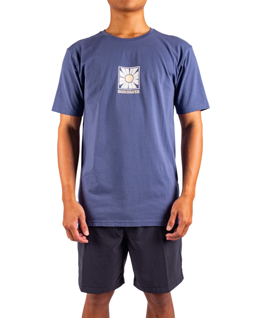 Mens Bloomy Short Sleeve T-Shirt-Blue