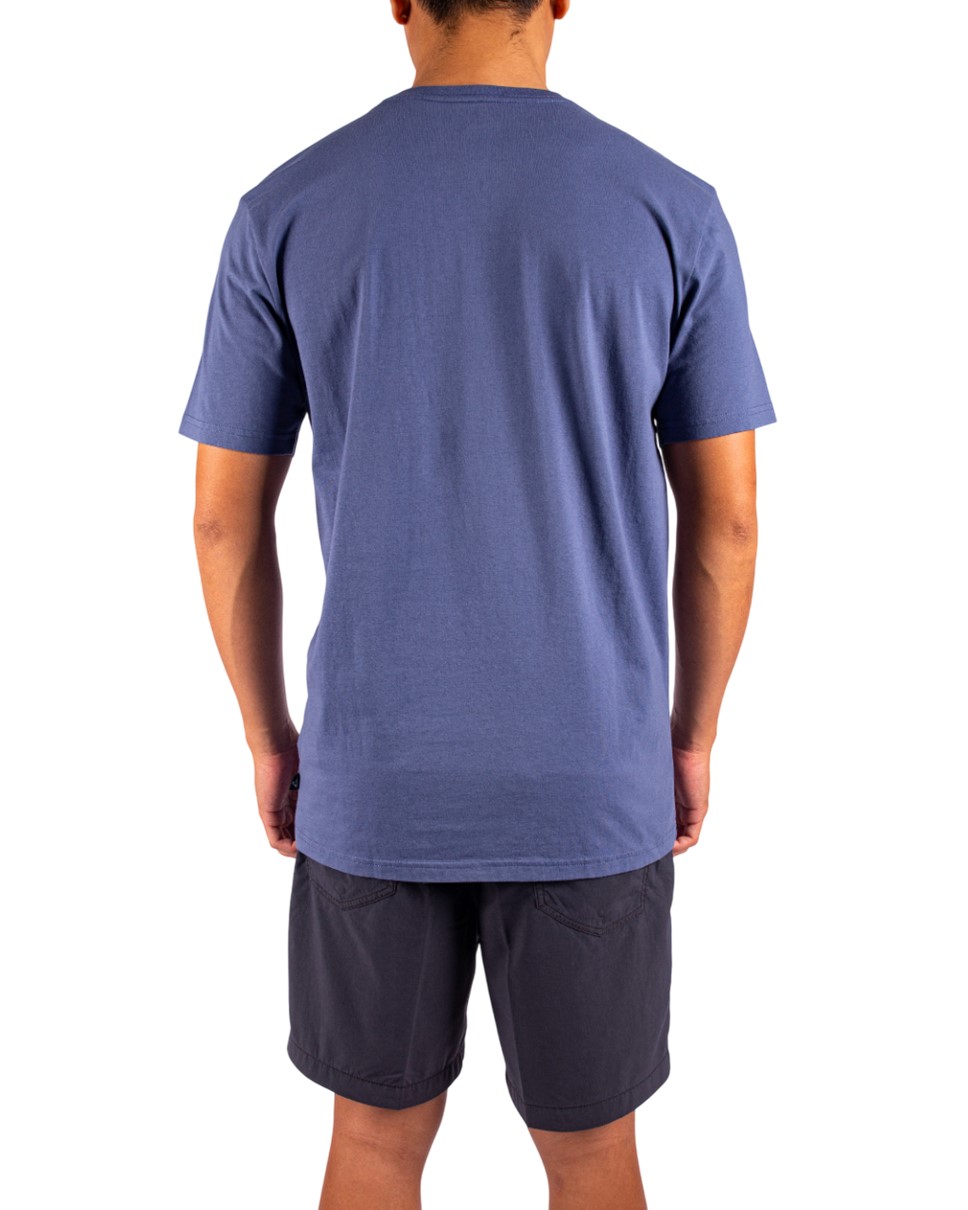 Mens Bloomy Short Sleeve T-Shirt-Blue