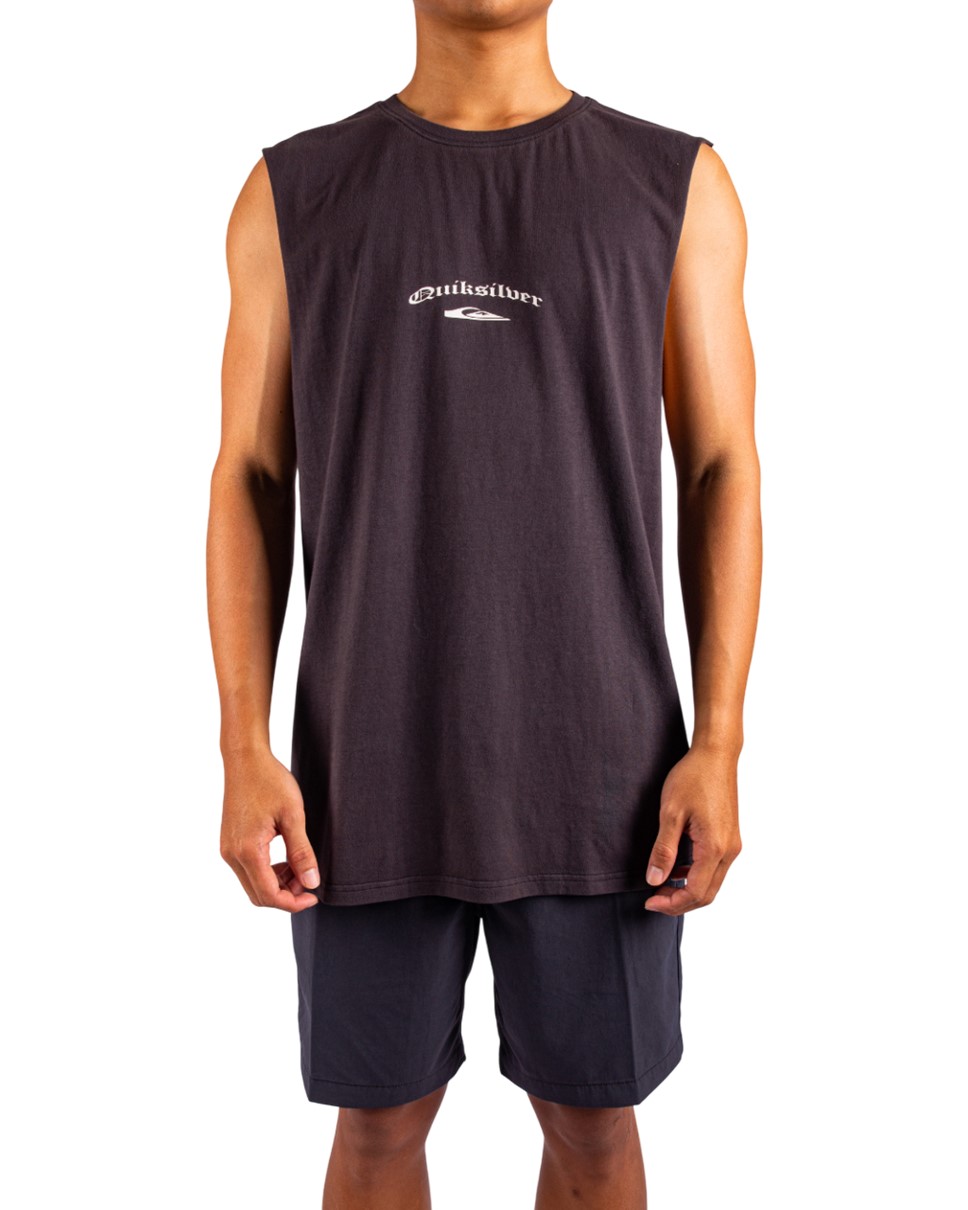 Mens Stretch Tribal Muscle Tank T-Shirt-Black