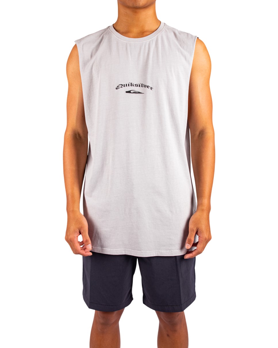 Mens Stretch Tribal Muscle Tank T-Shirt-Grey