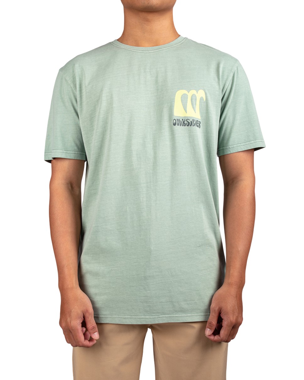 Mens Tropical Flow Short Sleeve-Green