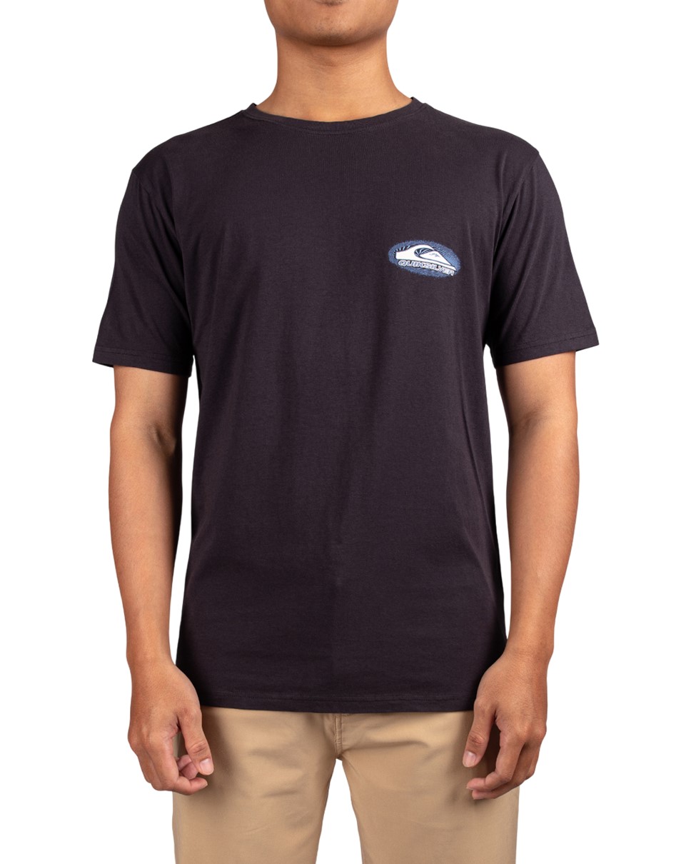 Mens Nature Border Short Sleeve T-Shirt-Black