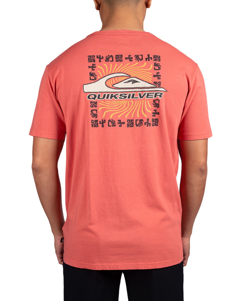 Mens Nature Border Short Sleeve T-Shirt-Pink