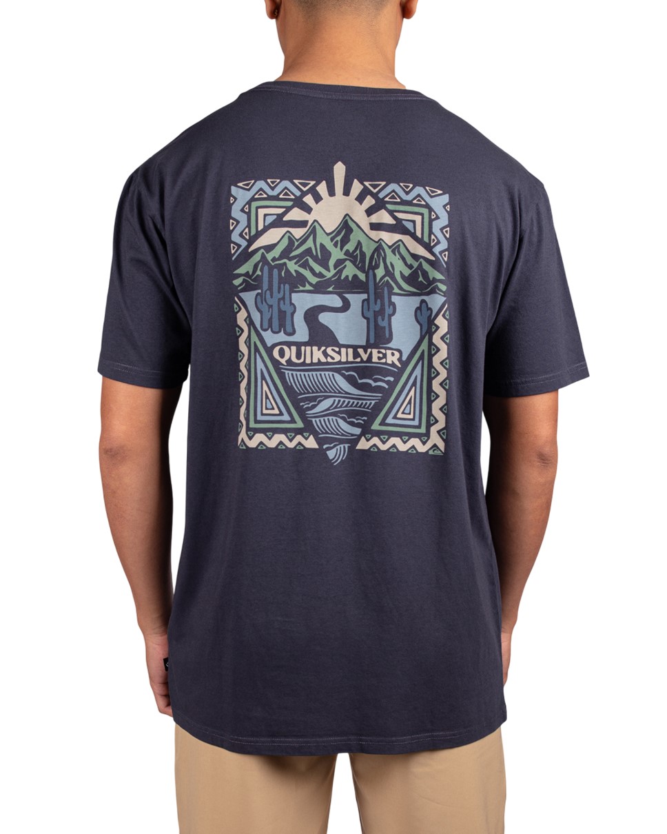 Mens Ocean Meets Desert Short Sleeve-Blue