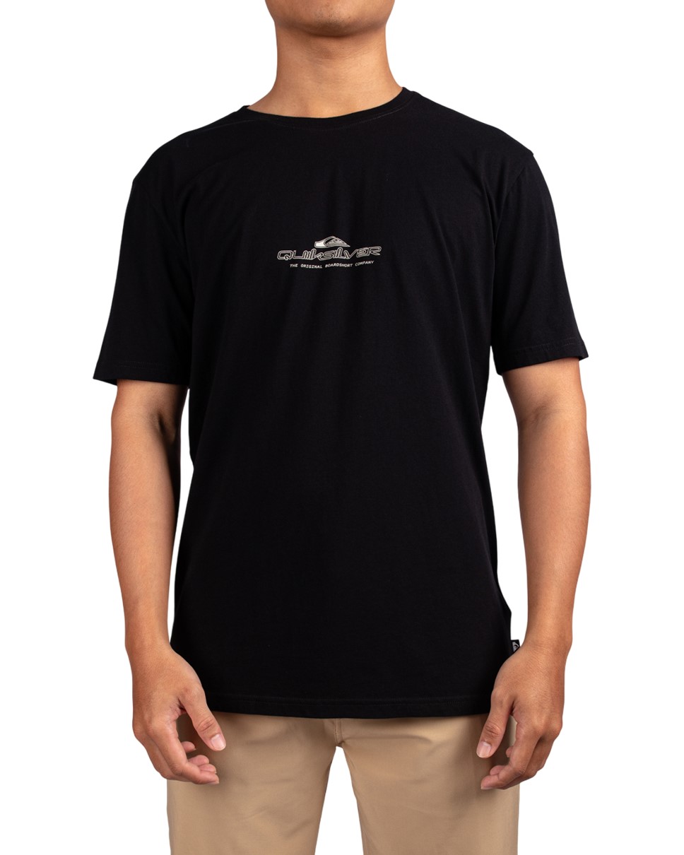 Mens Shadow Lines Short Sleeve T-Shirt-Black