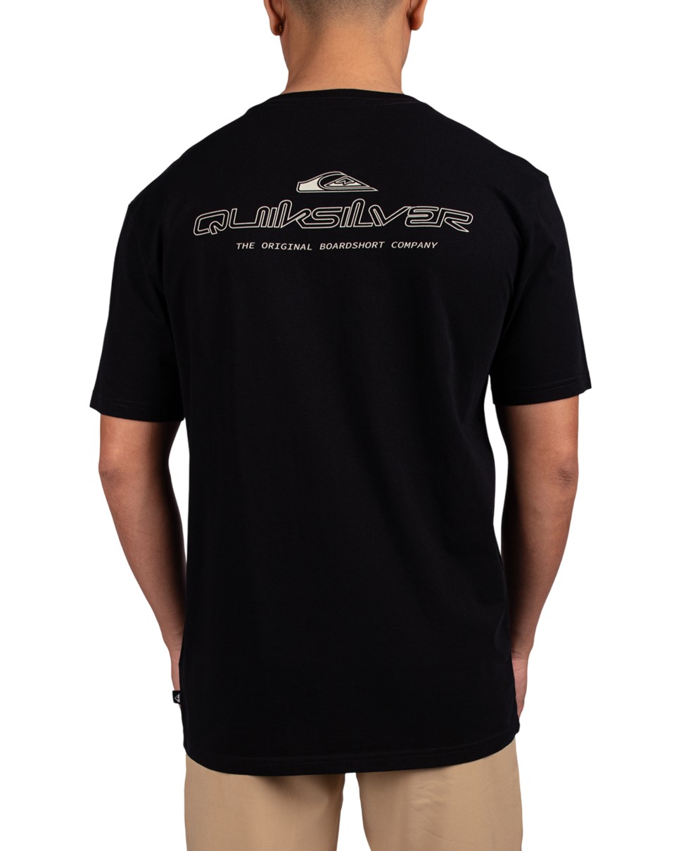 Mens Shadow Lines Short Sleeve T-Shirt-Black