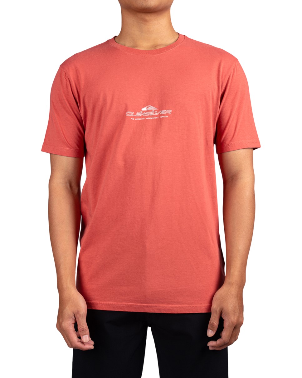 Mens Shadow Lines Short Sleeve T-Shirt-Red