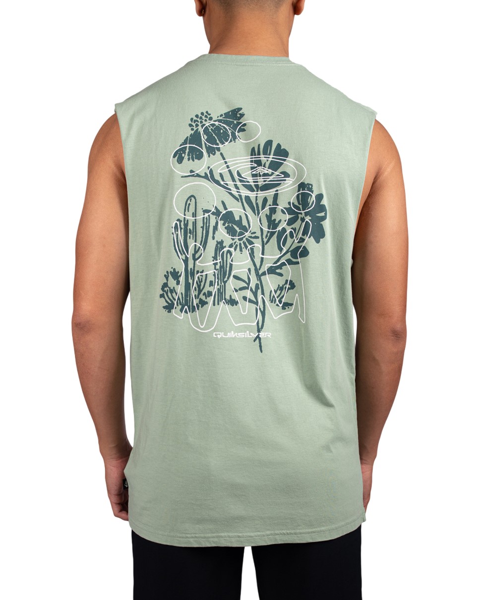 Mens Desert Trip Muscle Tank T-Shirt-Green