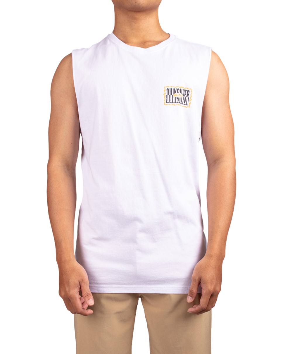 Mens Twisted Tides Muscle-White