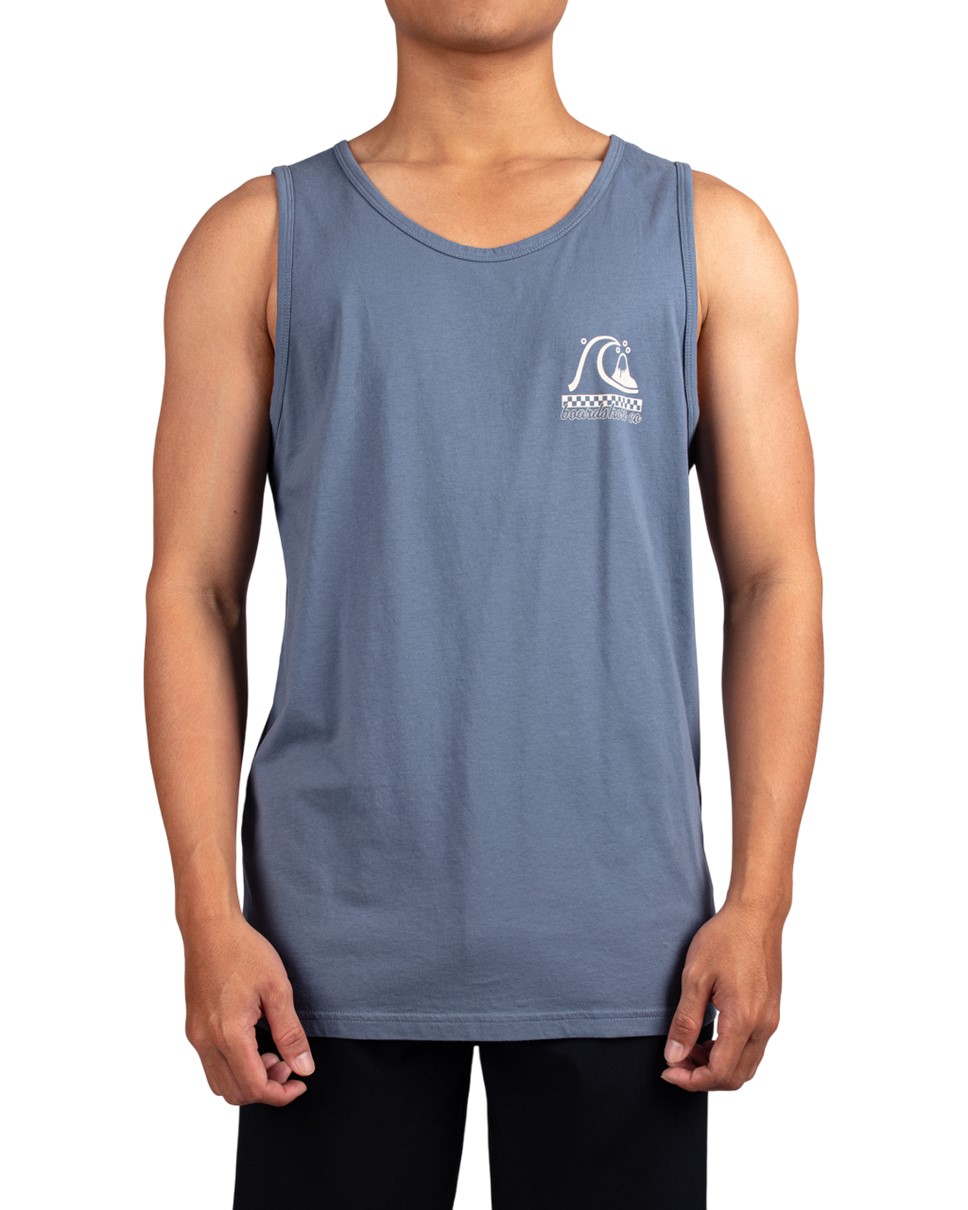 Mens Under The Lip Muscle Tank T-Shirt-Blue