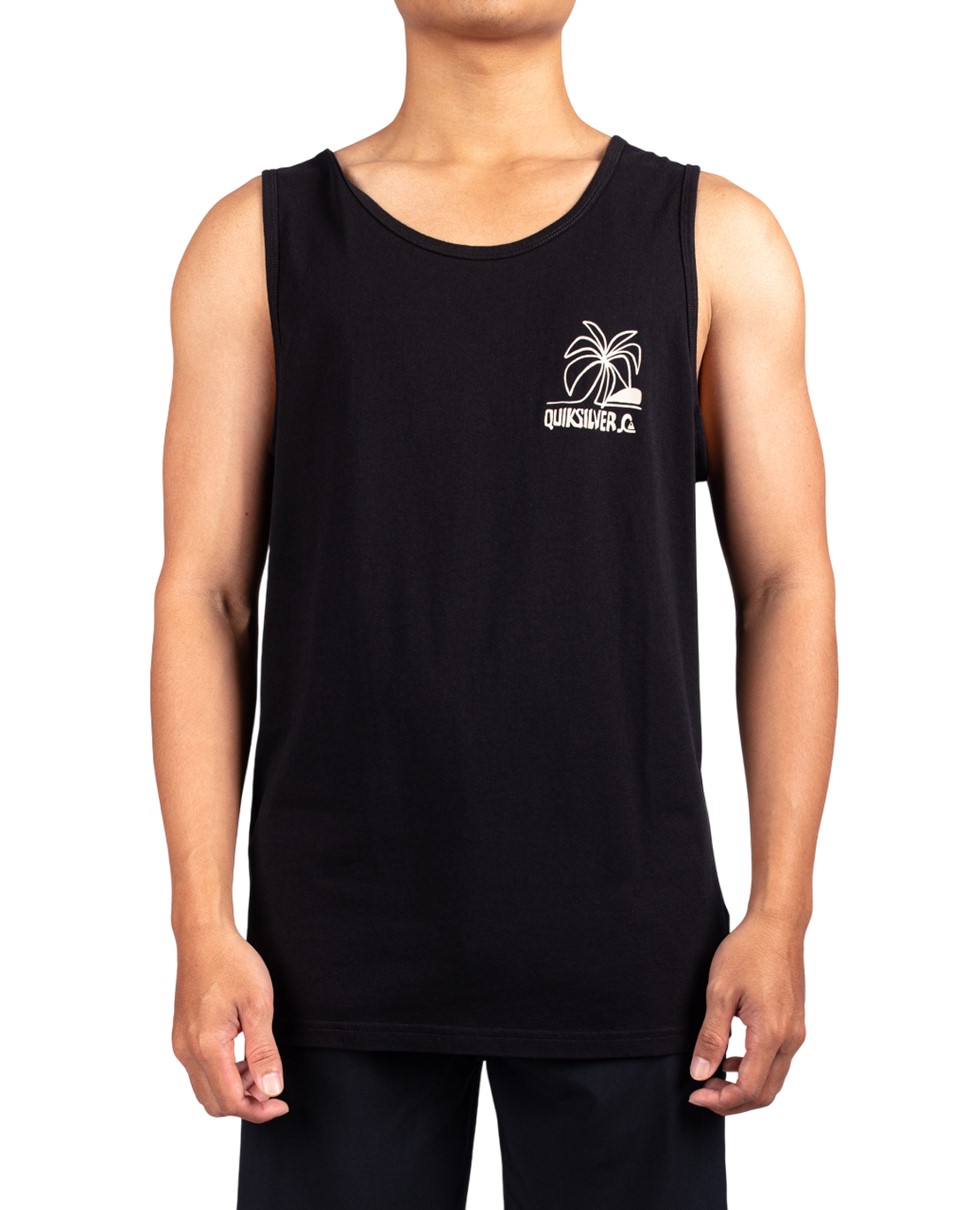 Mens Lazy Palms Muscle Tank T-Shirt-Black