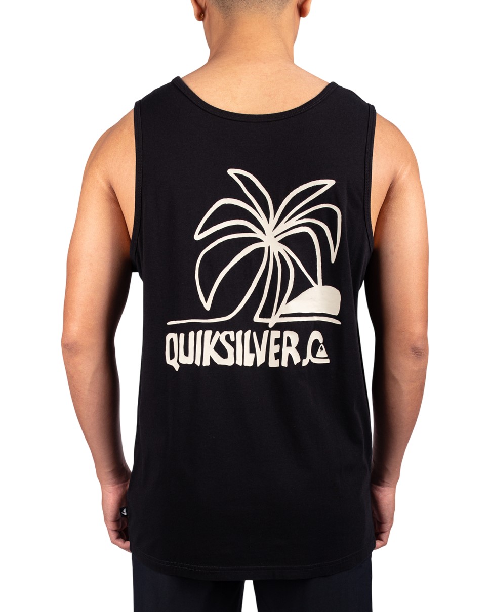Mens Lazy Palms Muscle Tank T-Shirt-Black