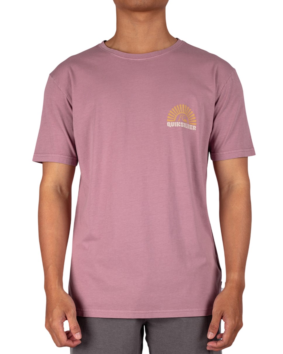 Mens Sunset Arc Waves Short Sleeve-Pluple