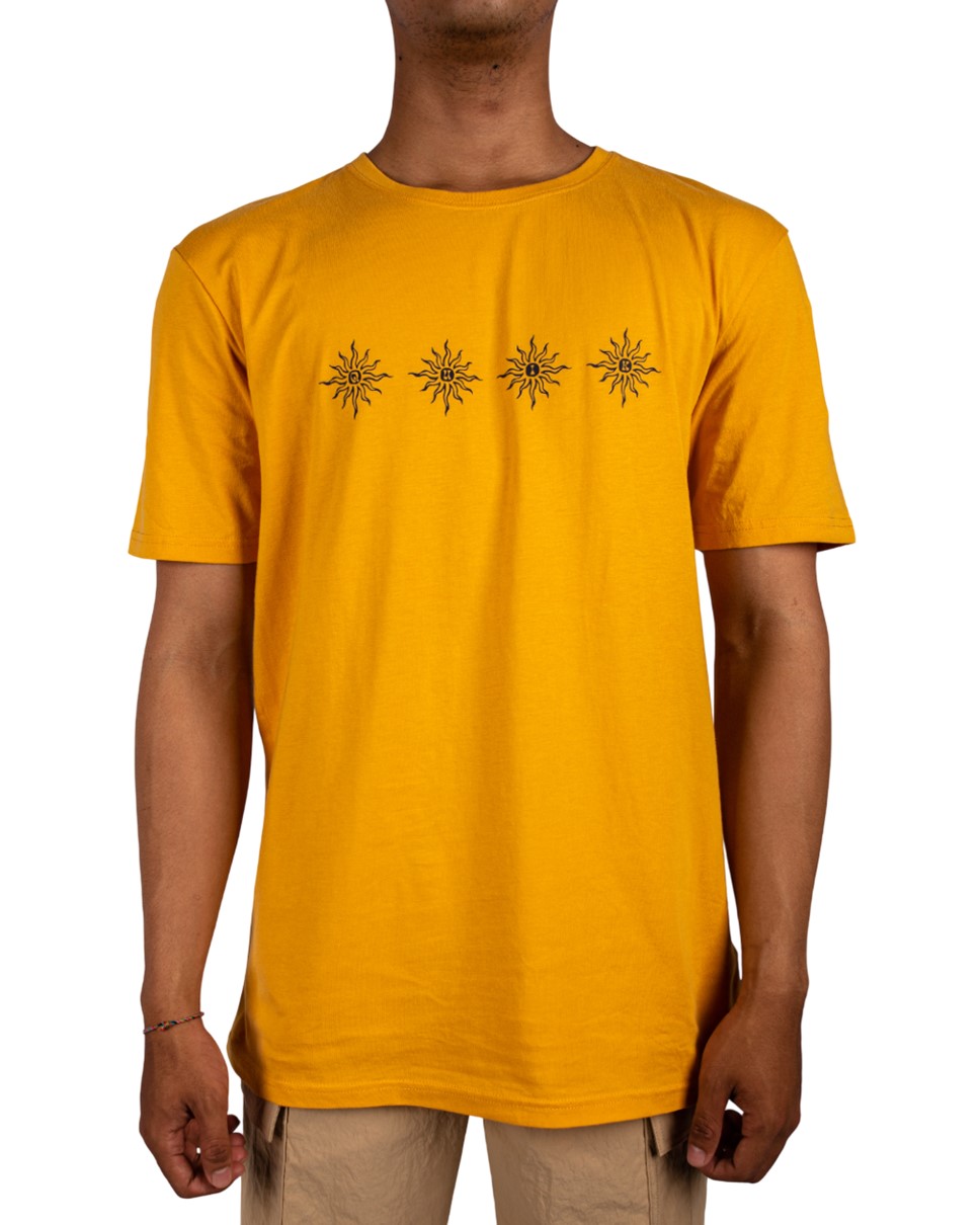 Mens Static Sun Short Sleeve-Yellow