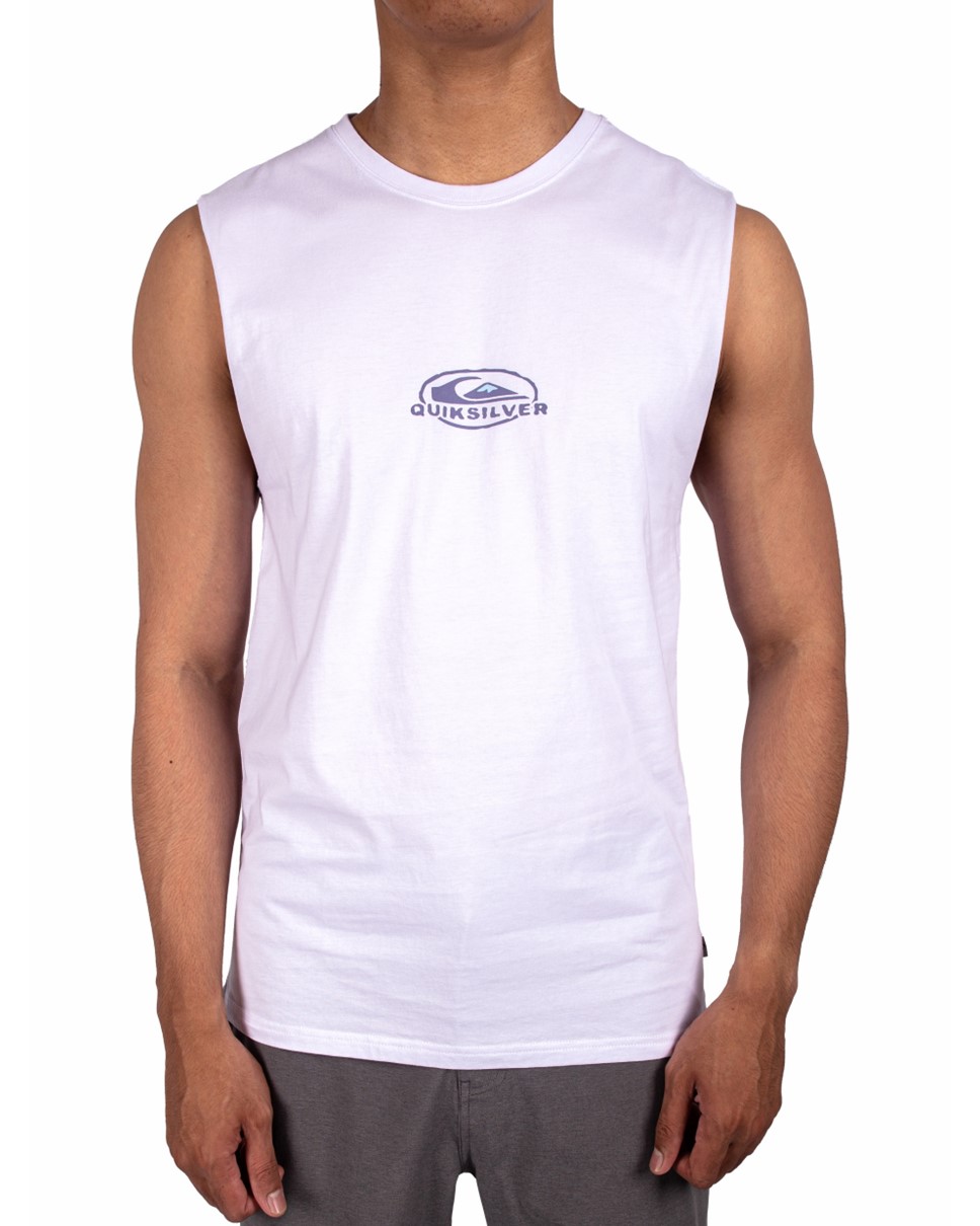 Mens Flo Surfer Muscle-White