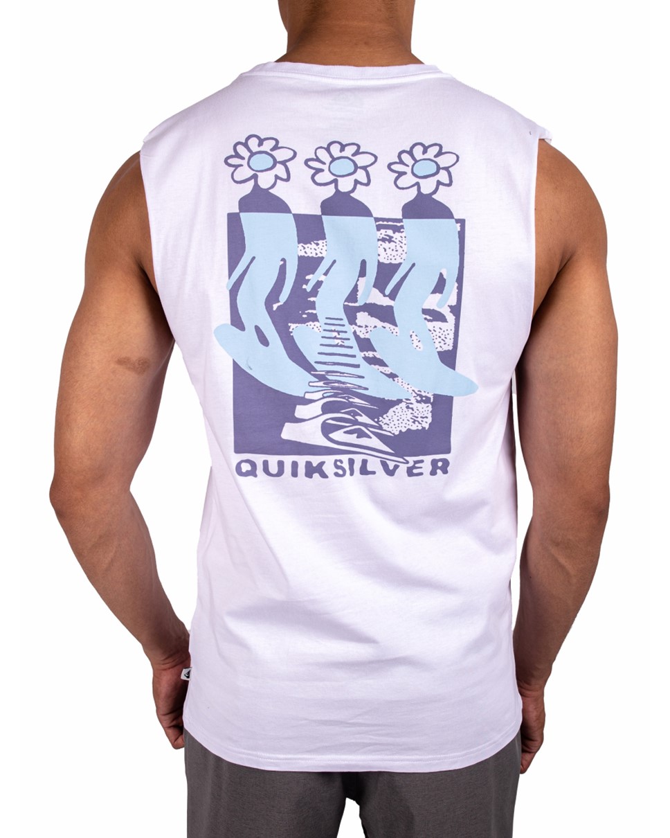 Mens Flo Surfer Muscle-White