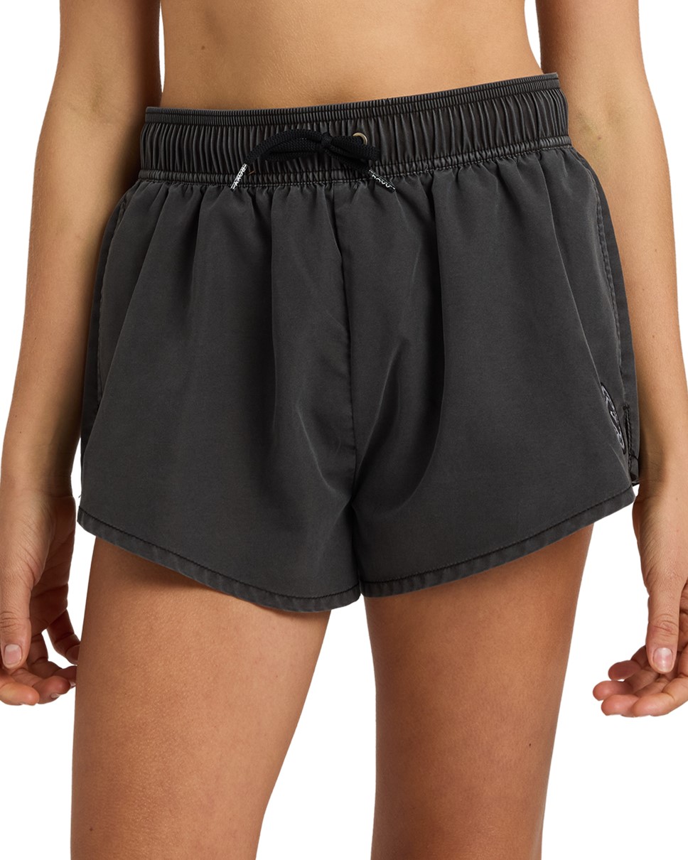 Womens No Bad Waves Solid Boardshorts (BLK)